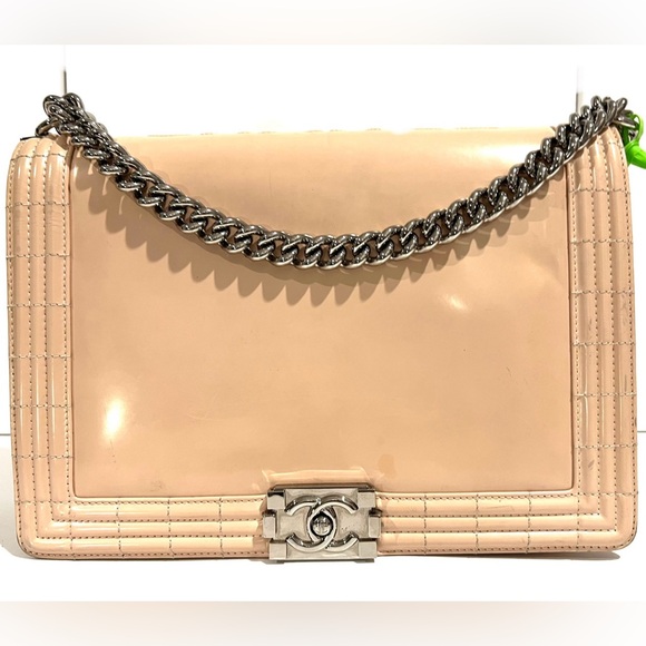 CHANEL Handbags - CHANEL GLAZED CALFSKIN JUMBO BOY BAG - VINTAGE